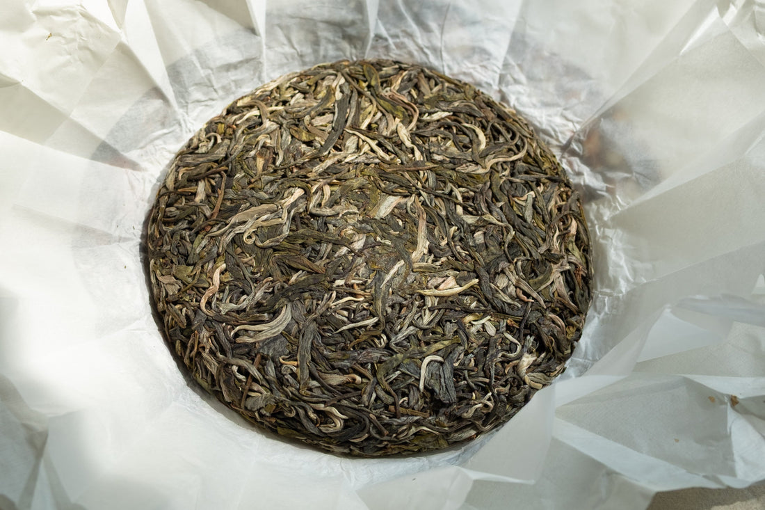 2025 Laoman'e Sheng Pu'er, Ancient Trees Stone - pressed cake - Eastern Leaves