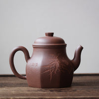 Liu Fang Tian Di Fang Yuan 六方天地方圆 - Yixing teapot in Zini purple clay
