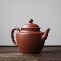 Gongdenghu 宫灯壶 - Yixing Teapot, Zhuni red clay - Eastern Leaves