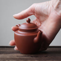 Gongdenghu 宫灯壶 - Yixing Teapot, Zhuni red clay - Eastern Leaves