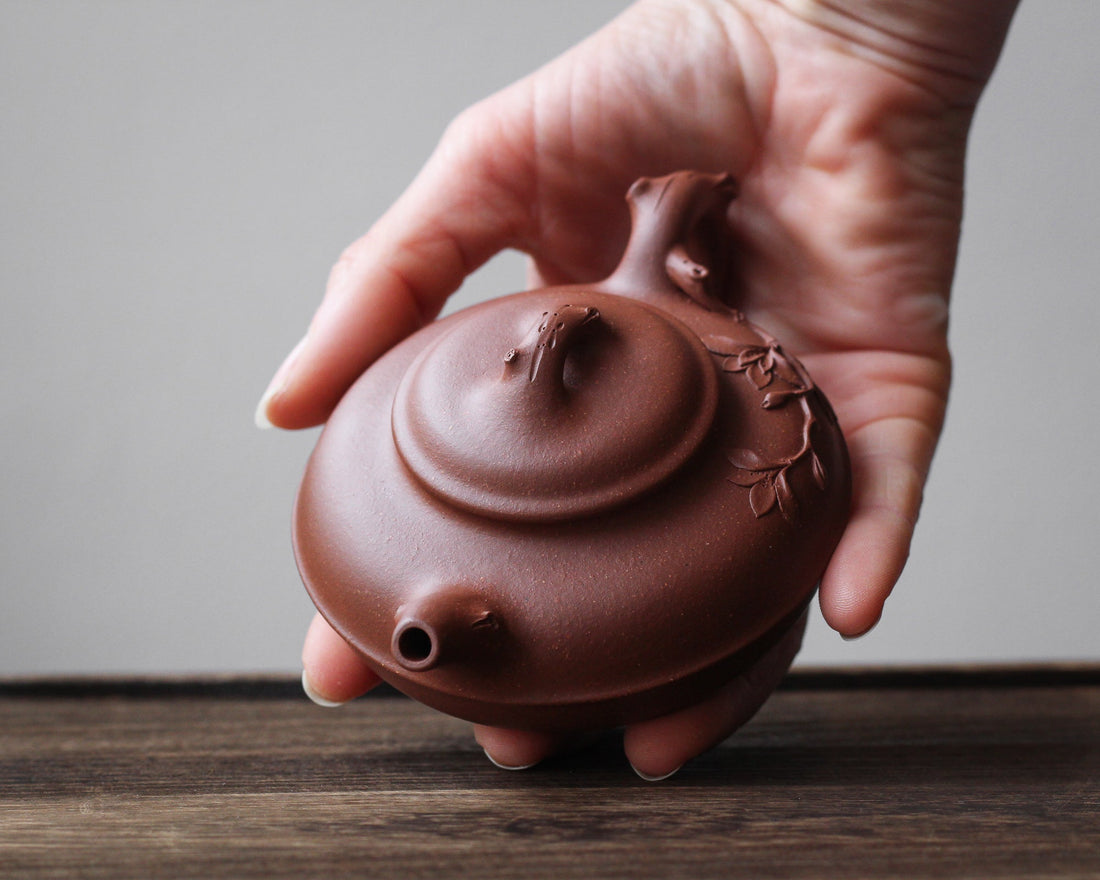 Hehuan Blossom 合欢 - Yixing Teapot, Qingshuini purple clay - Eastern Leaves