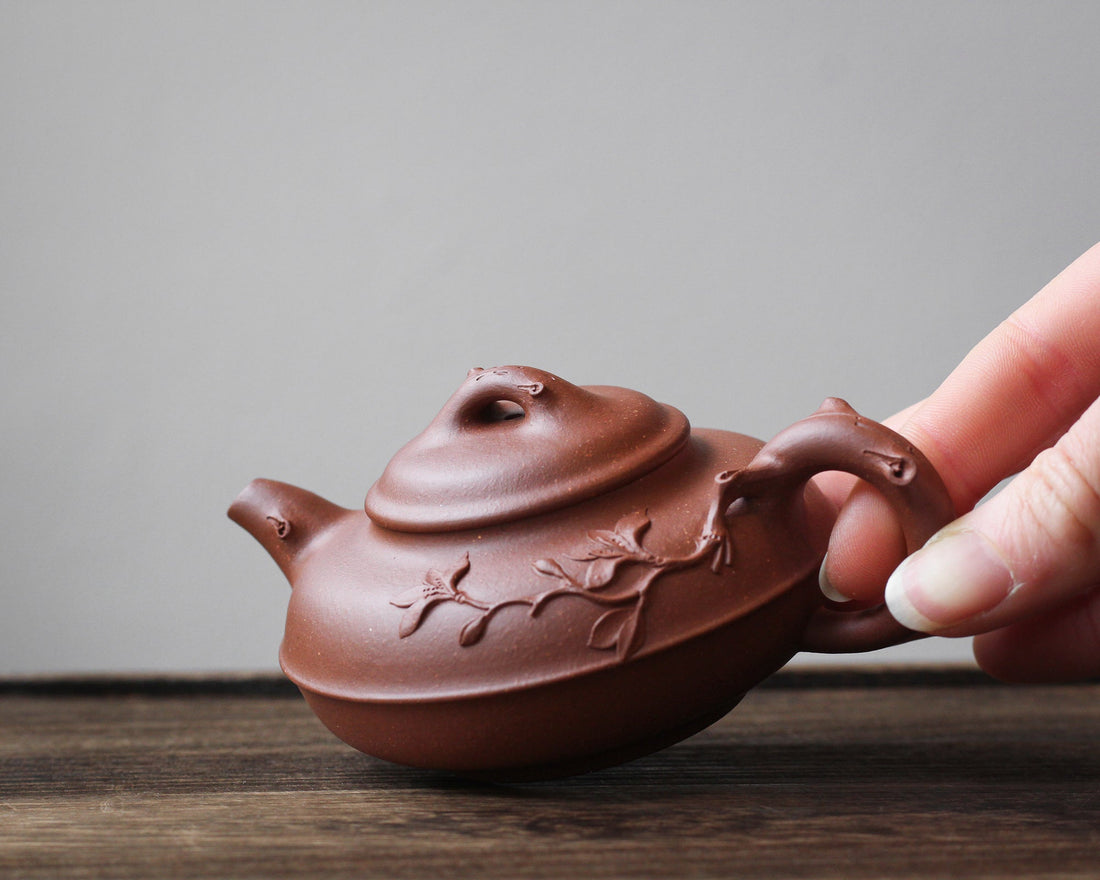 Hehuan Blossom 合欢 - Yixing Teapot, Qingshuini purple clay - Eastern Leaves