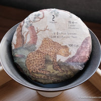 Pu'er shengpu set ancient trees gushu and forest, in pressed cake, from Yunnan, China, 2021 spring harvest vintage with knife