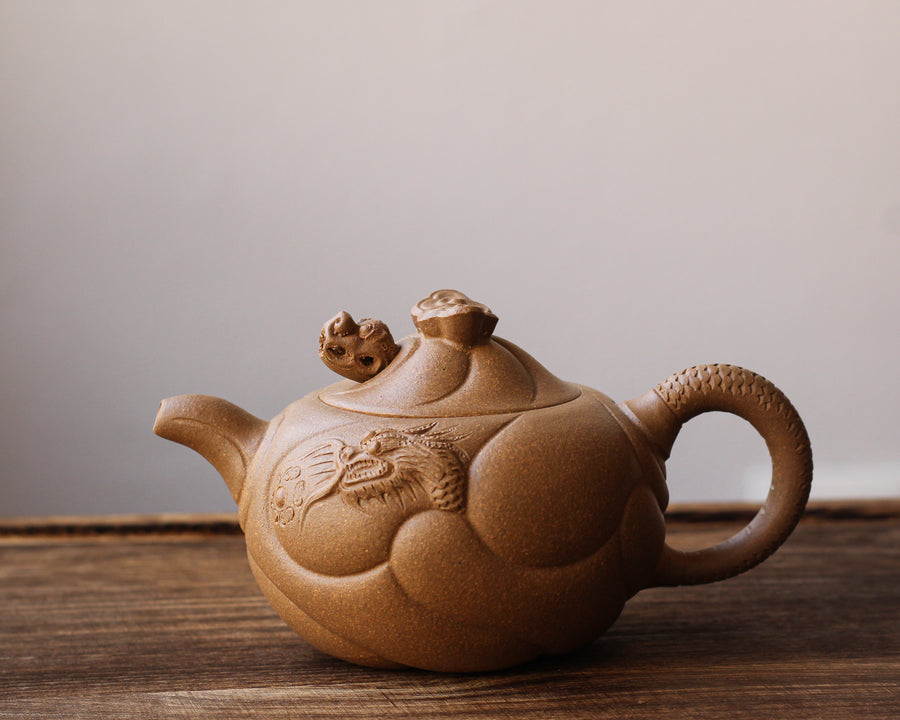 Fish Becoming Dragon 鱼化龙 - Yixing Teapot, Duanni Yellow Clay