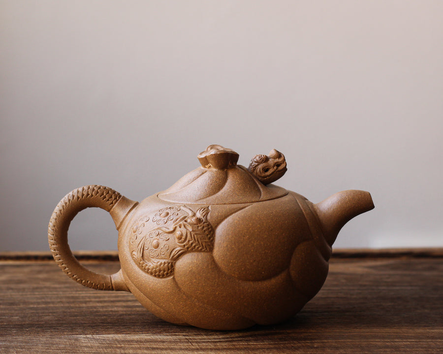Fish Becoming Dragon 鱼化龙 - Yixing Teapot, Duanni Yellow Clay