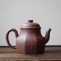 Liu Fang Tian Di Fang Yuan 六方天地方圆 - Yixing teapot in Zini purple clay - Eastern Leaves