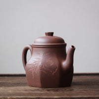 Liu Fang Tian Di Fang Yuan 六方天地方圆 - Yixing teapot in Zini purple clay - Eastern Leaves