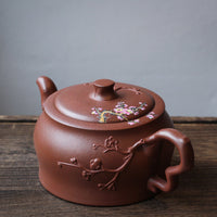 Plum flower 梅花 - Yixing Teapot, Hongpilong purple clay - Eastern Leaves