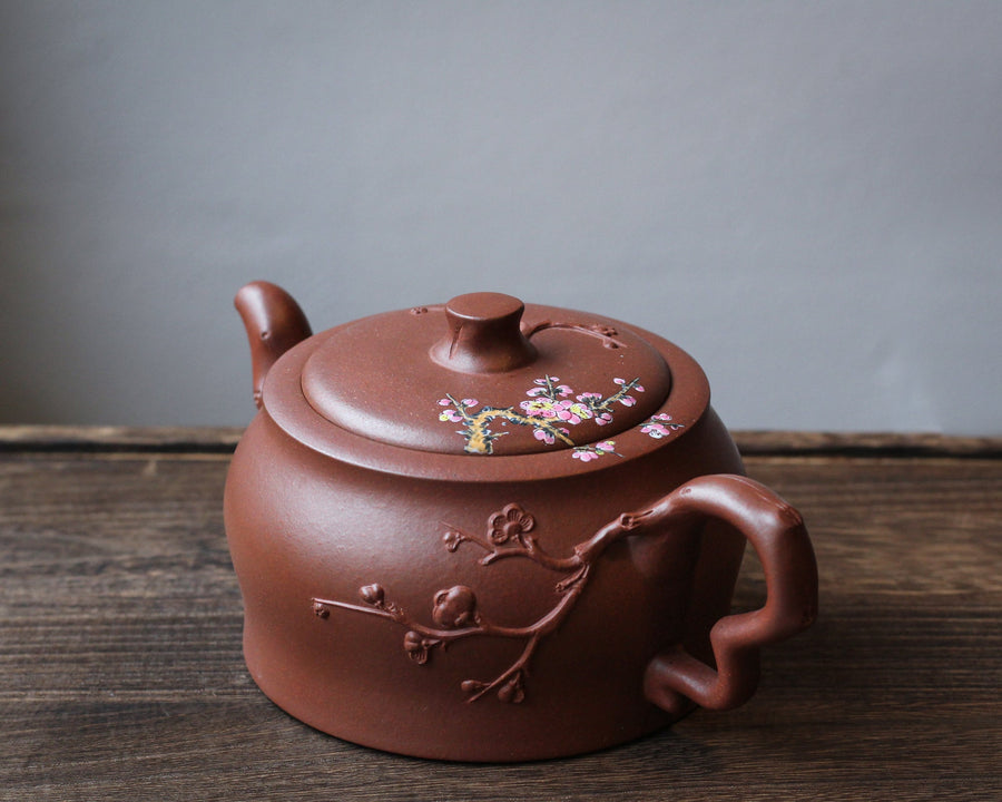 Plum flower 梅花 - Yixing Teapot, Hongpilong purple clay - Eastern Leaves