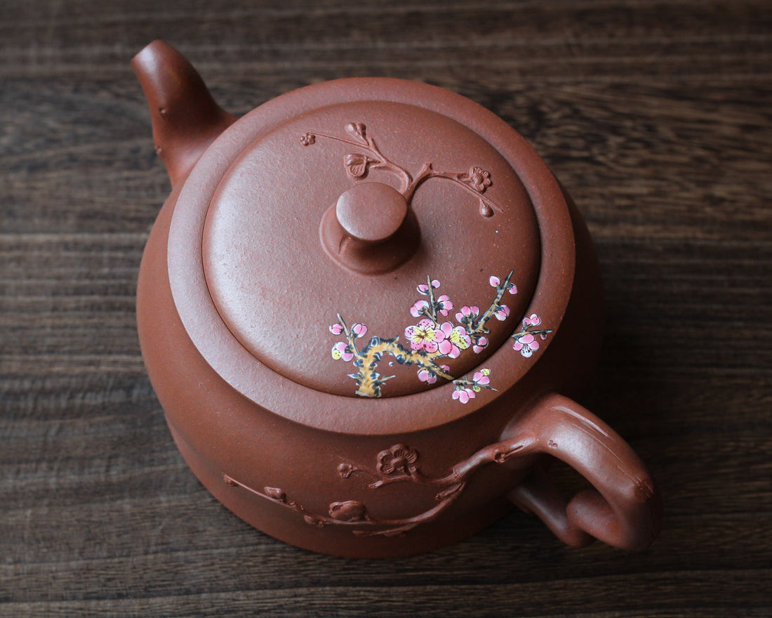 Plum flower 梅花 - Yixing Teapot, Hongpilong purple clay - Eastern Leaves