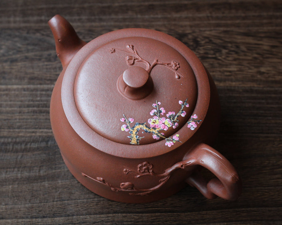 Plum flower 梅花 - Yixing Teapot, Hongpilong purple clay - Eastern Leaves