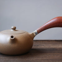 Side Handle - Yixing Teapot, Duanni yellow clay - Eastern Leaves