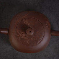 Tian Di Fang Yuan 天地方圆 - Yixing teapot in Zini purple clay - Eastern Leaves