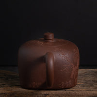 Tian Di Fang Yuan 天地方圆 - Yixing teapot in Zini purple clay - Eastern Leaves