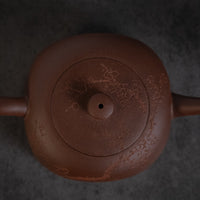 Tian Di Fang Yuan 天地方圆 - Yixing teapot in Zini purple clay - Eastern Leaves