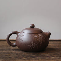 Xishi 西施 - Yixing Teapot, Dicaoqing purple clay - Eastern Leaves