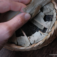 Ancha dark black tea, fermented, in original bamboo leaf basket; 2014 harvest from China