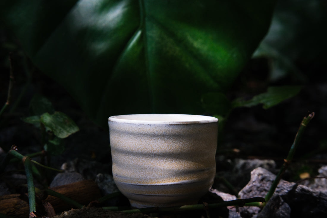 Dai minority cup handcraft in Yunnan, China, for gongfucha tea ceremony - 50ml in grey, sand and white